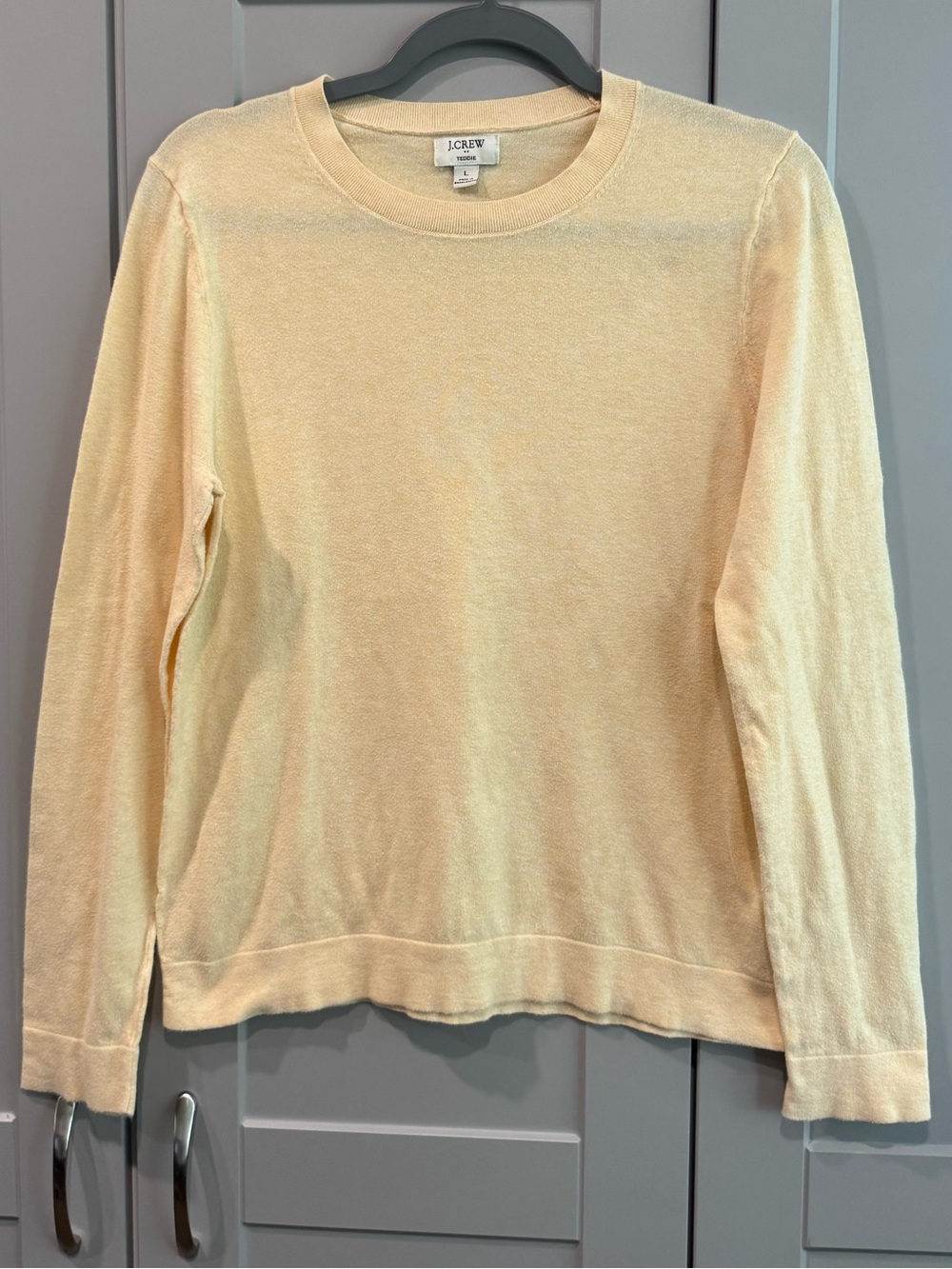 J. Crew Teddie Crewneck Sweater in Light Yellow